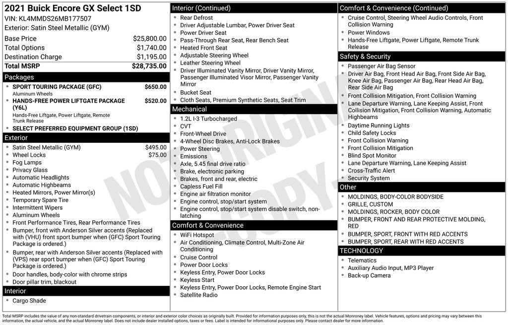 Used 2021 Buick Encore GX Select w/ Sport Touring Package image 31