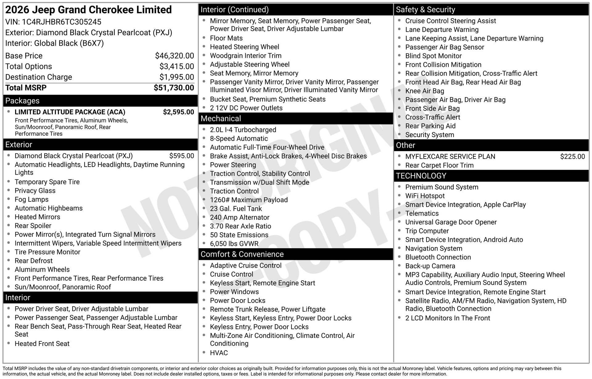 New 2026 Jeep Grand Cherokee Limited w/ Limited Altitude Package AWD/4WD image 3