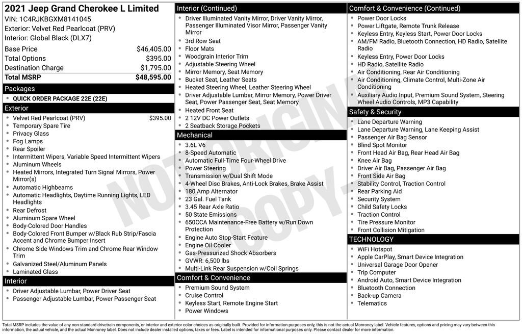 Certified 2021 Jeep Grand Cherokee L Limited image 43