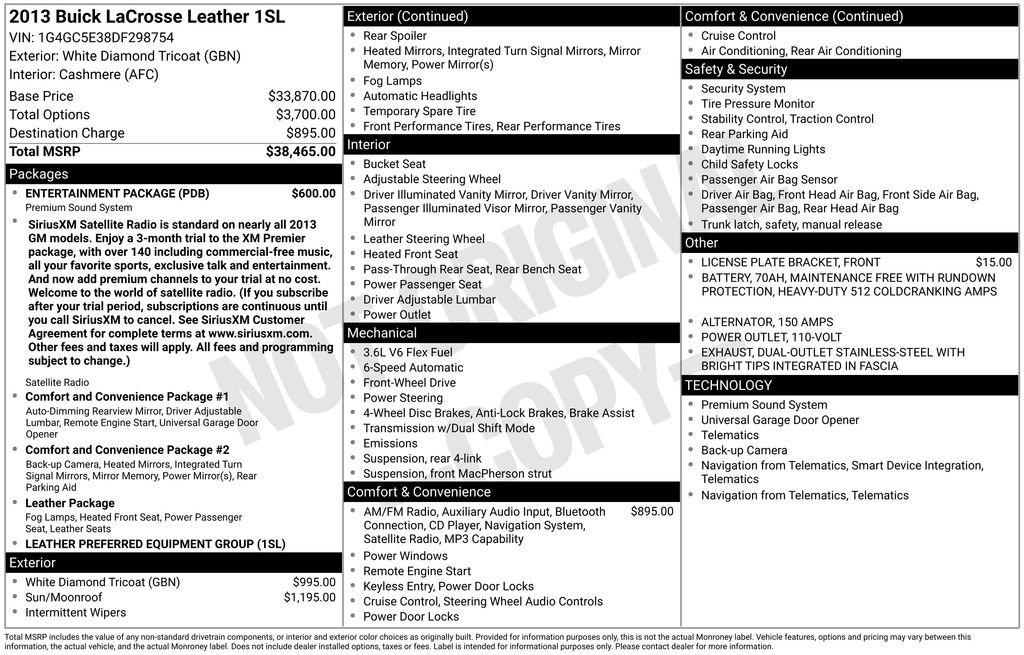 Used 2013 Buick LaCrosse Leather w/ Entertainment Package image 3