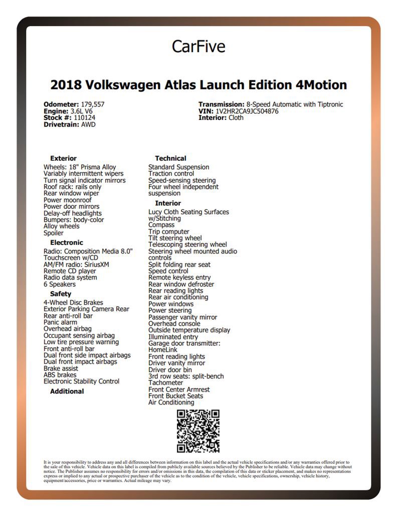 Used 2018 Volkswagen Atlas Launch Edition image 33