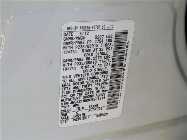 Used 2012 Nissan Murano SL w/ Navigation Pkg image 24