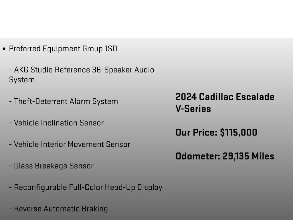 Used 2024 Cadillac Escalade V w/ LPO, Floor Liner Package AWD/4WD image 24