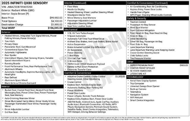 Certified 2025 INFINITI QX80 Sensory image 25