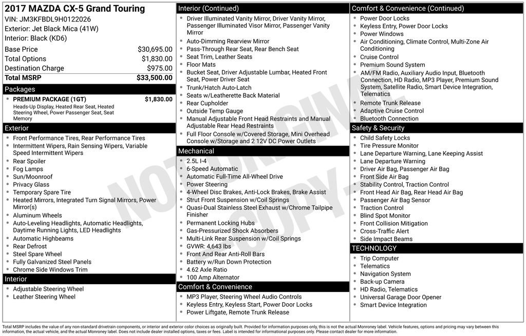 Used 2017 MAZDA CX-5 Grand Touring w/ Premium Package image 7