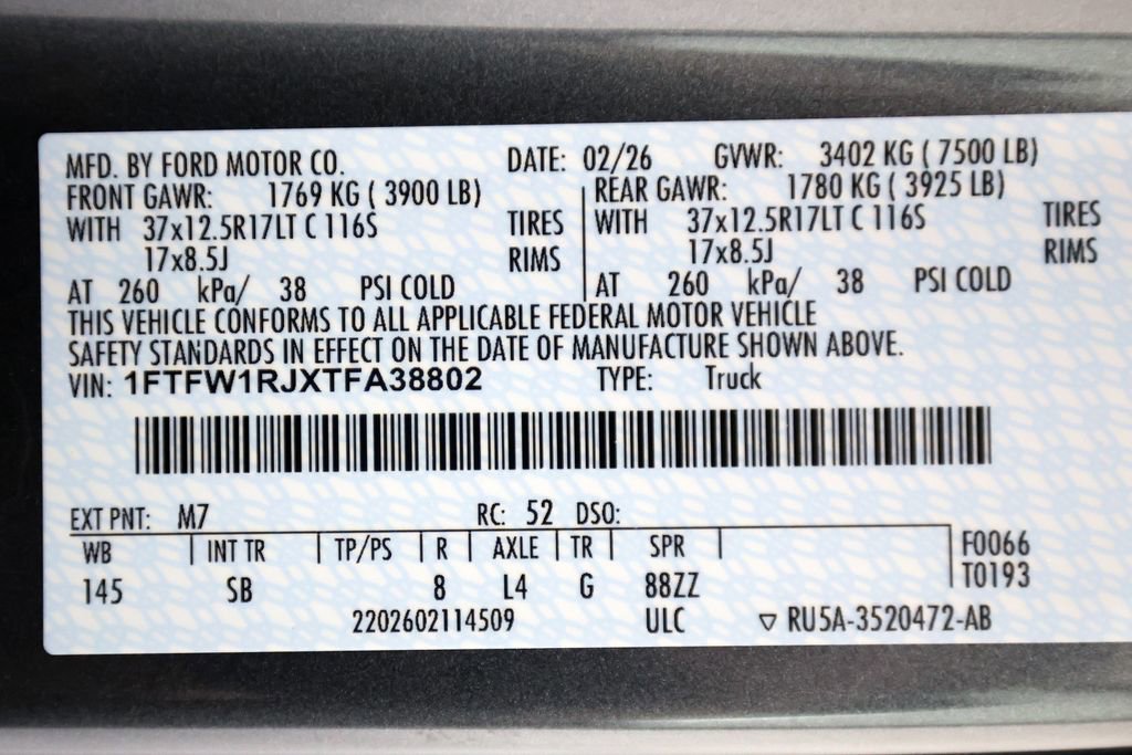 Used 2026 Ford F150 Raptor w/ Equipment Group 803A Raptor R AWD/4WD image 56