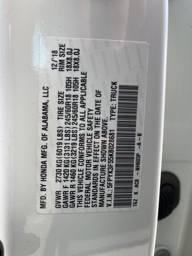 Used 2019 Honda Ridgeline RTL image 10