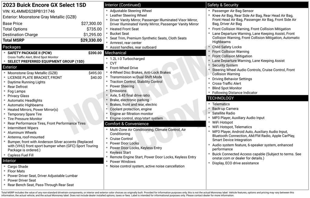 Certified 2023 Buick Encore GX Select w/ Safety Package II FWD image 31
