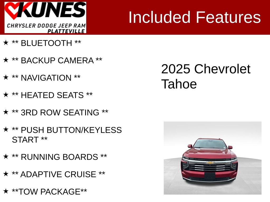 Used 2025 Chevrolet Tahoe LT w/ Comfort Package image 2