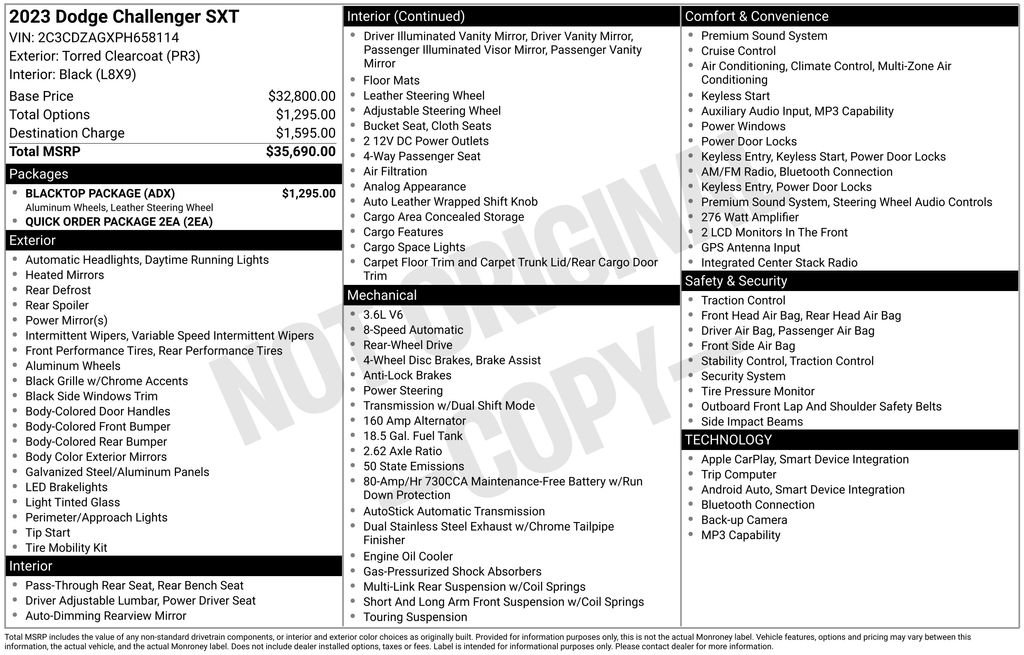 Used 2023 Dodge Challenger SXT w/ Blacktop Package RWD image 45