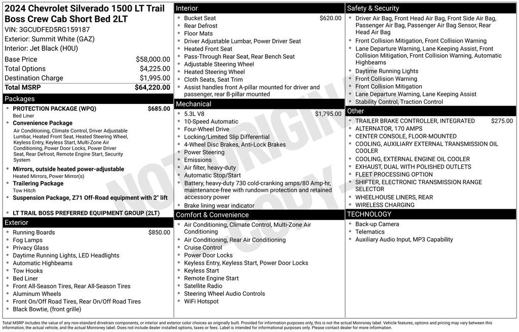 Used 2024 Chevrolet Silverado 1500 LT Trail Boss w/ Protection Package AWD/4WD image 33