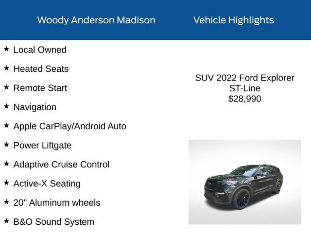 Used 2022 Ford Explorer ST-Line w/ Class IV Trailer Tow Package image 2