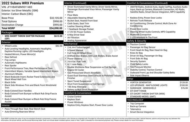 Used 2022 Subaru WRX Premium image 35