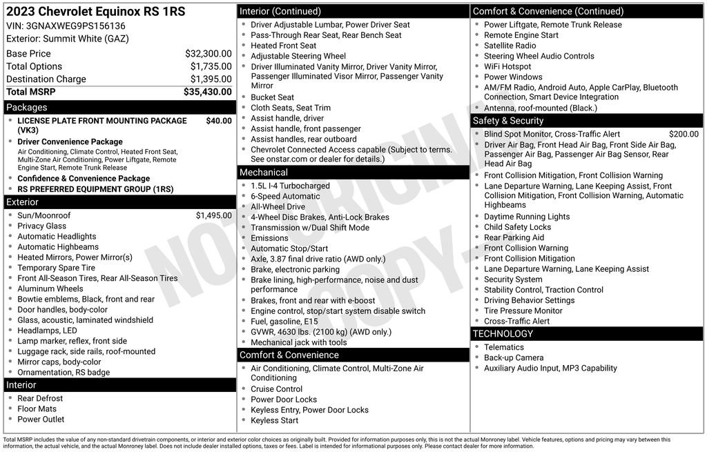 Used 2023 Chevrolet Equinox RS AWD/4WD image 5