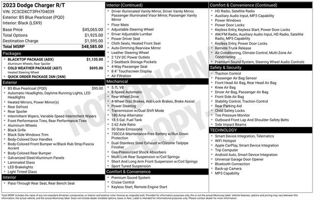 Used 2023 Dodge Charger R/T w/ Blacktop Package RWD image 2