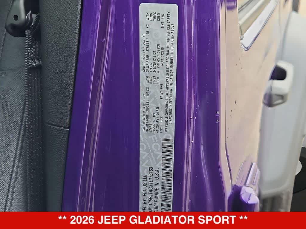 New 2026 Jeep Gladiator Sport AWD/4WD image 36