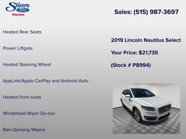 Used 2019 Lincoln Nautilus Select AWD/4WD image 16