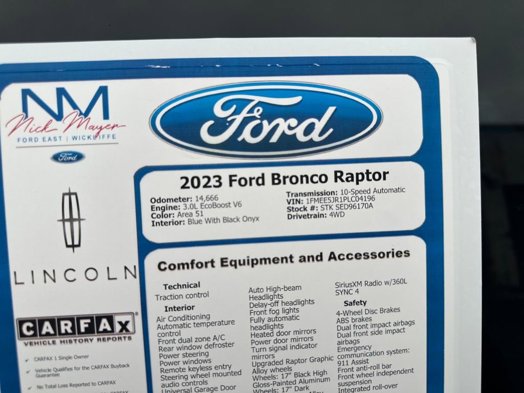 Used 2023 Ford Bronco Raptor image 38
