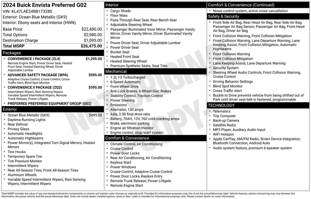 Certified 2024 Buick Envista Preferred w/ Convenience I Package FWD image 51