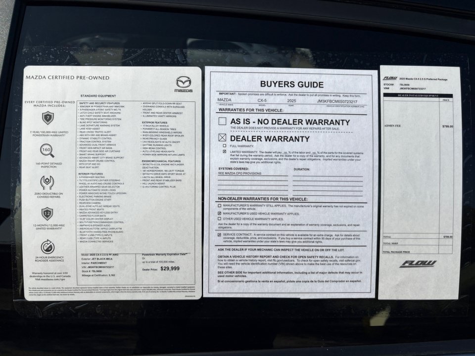 Certified 2025 MAZDA CX-5 AWD 2.5 S w/ Preferred Package image 33