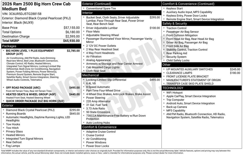 New 2026 RAM 2500 Big Horn AWD/4WD image 4