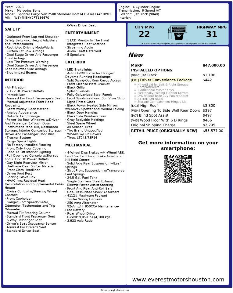 Used 2023 Mercedes-Benz Sprinter 2500 image 48