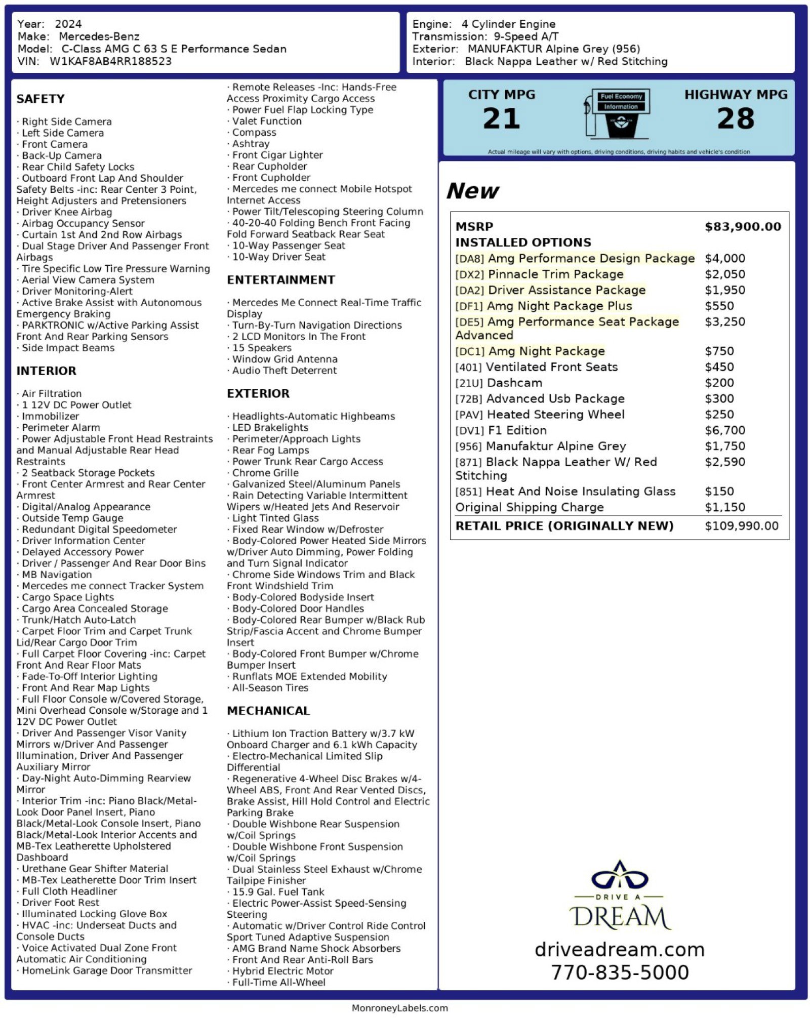 Used 2024 Mercedes-Benz C 63 AMG S image 73