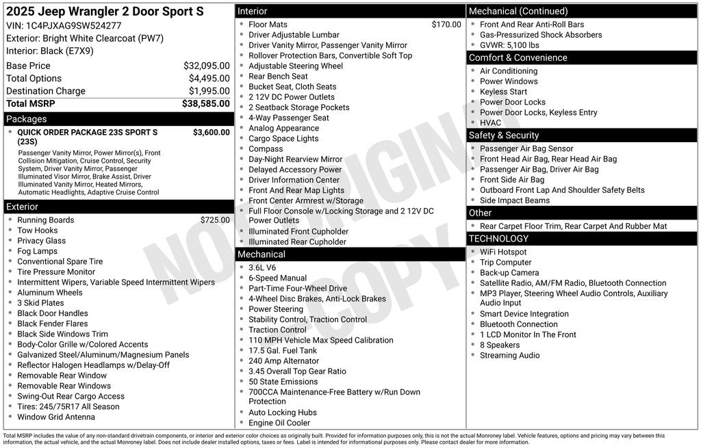 Used 2025 Jeep Wrangler Sport AWD/4WD image 6