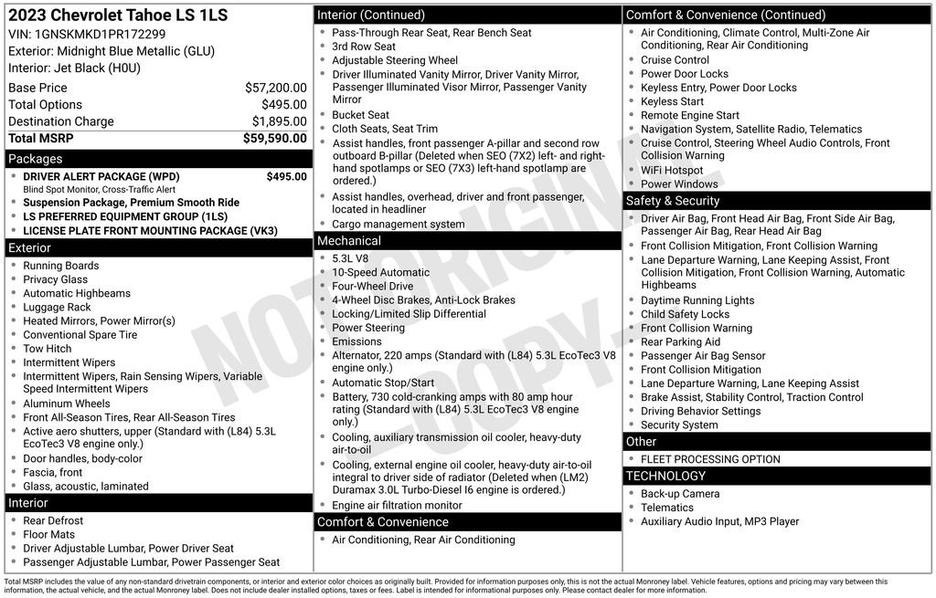 Used 2023 Chevrolet Tahoe LS w/ Driver Alert Package image 30