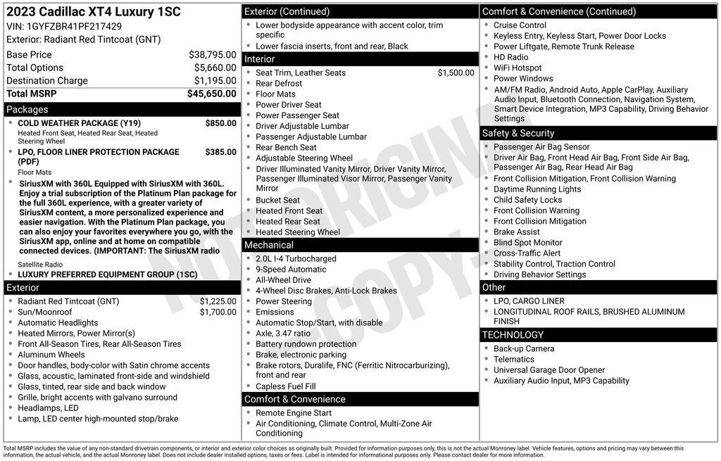 Certified 2023 Cadillac XT4 Luxury w/ Cold Weather Package AWD/4WD image 7