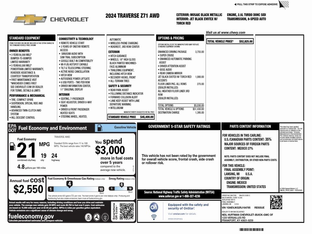 Used 2024 Chevrolet Traverse Z71 w/ Enhanced Driving Package image 3