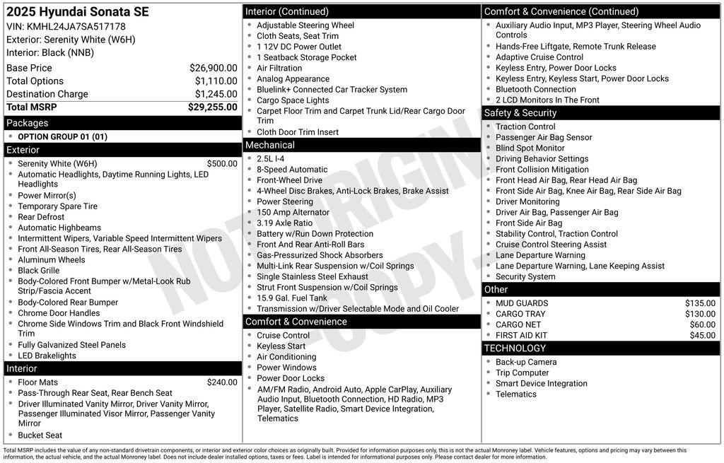 Certified 2025 Hyundai Sonata SE FWD image 6