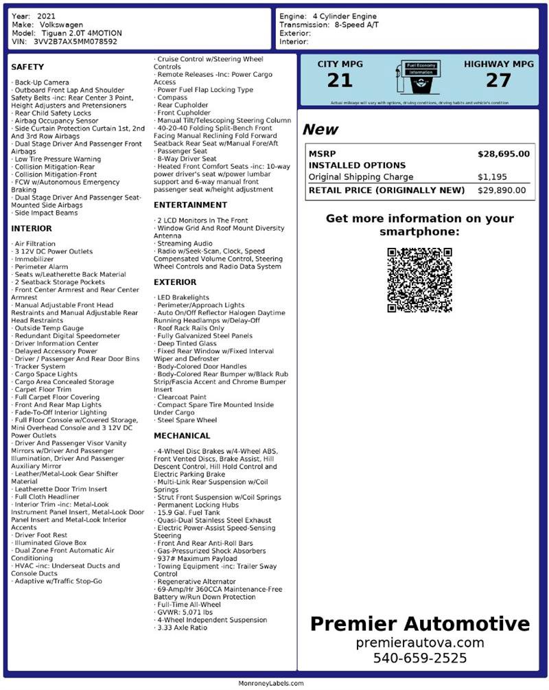 Used 2021 Volkswagen Tiguan SE R-Line image 2