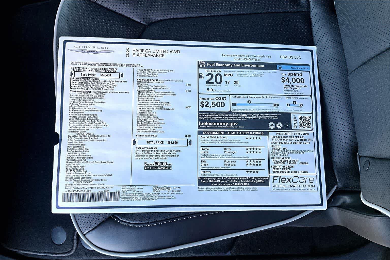 New 2026 Chrysler Pacifica Limited w/ Uconnect Theater Family Group AWD/4WD image 23