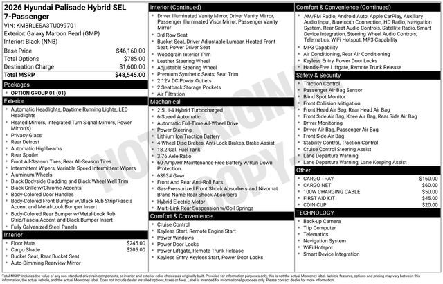 New 2026 Hyundai Palisade SEL AWD/4WD image 12
