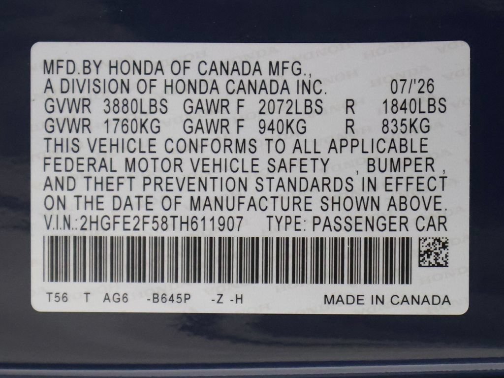 New 2026 Honda Civic Sport image 24