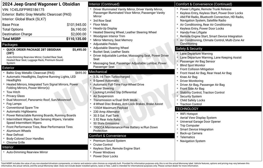 Used 2024 Jeep Grand Wagoneer L Series II w/ Quick Order Packagew 28T image 30