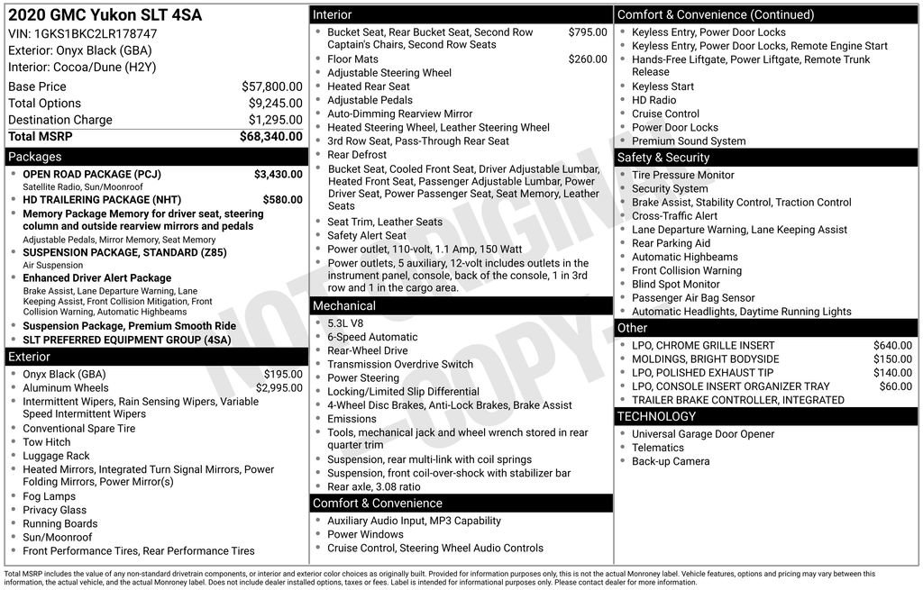 Used 2020 GMC Yukon SLT w/ Open Road Package RWD image 39