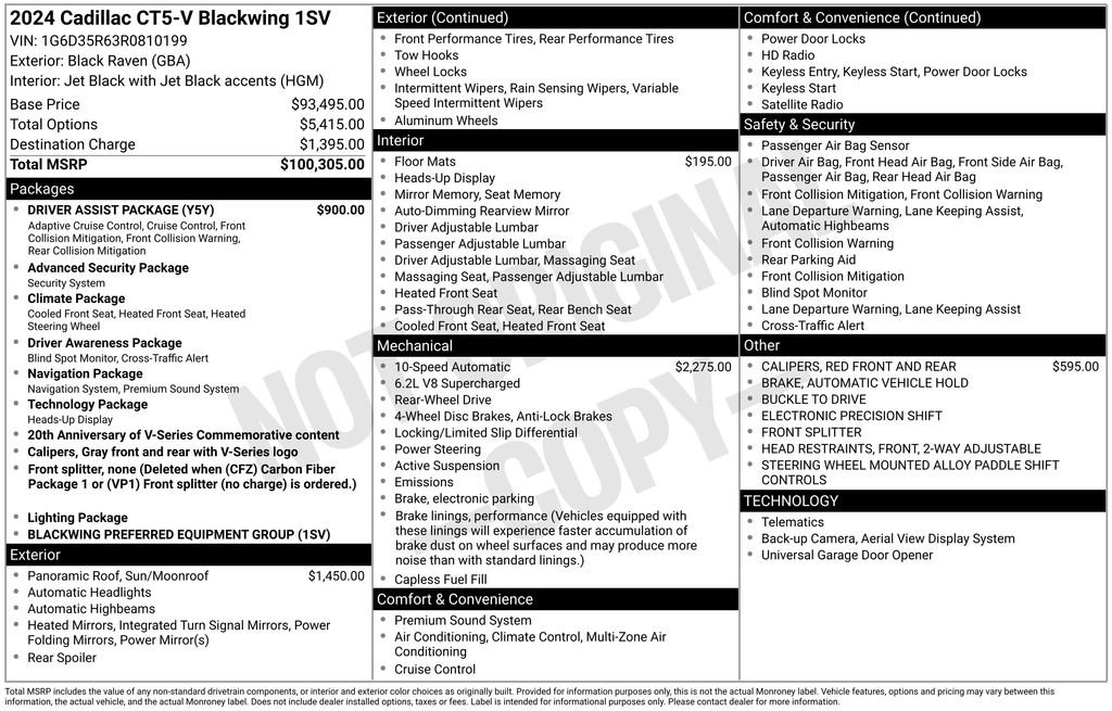 Used 2024 Cadillac CT5 V Blackwing w/ Driver Assist Package RWD image 5