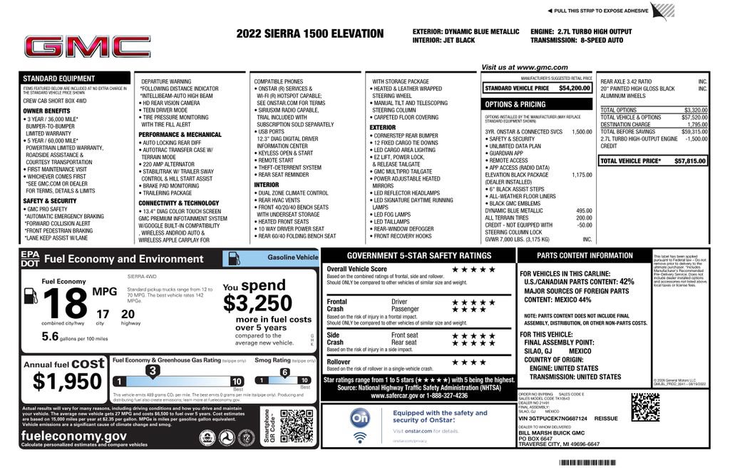 Certified 2022 GMC Sierra 1500 Elevation w/ LPO, Elevation Black Package AWD/4WD image 4