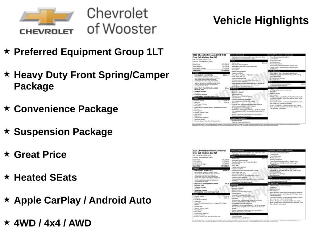Used 2020 Chevrolet Silverado 2500 LT w/ Convenience Package AWD/4WD image 2