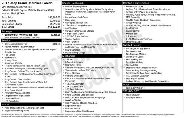 Used 2017 Jeep Grand Cherokee Laredo w/ Quick Order Package 2BE image 15