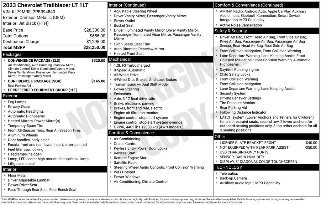 Used 2023 Chevrolet TrailBlazer LT w/ Convenience Package image 10