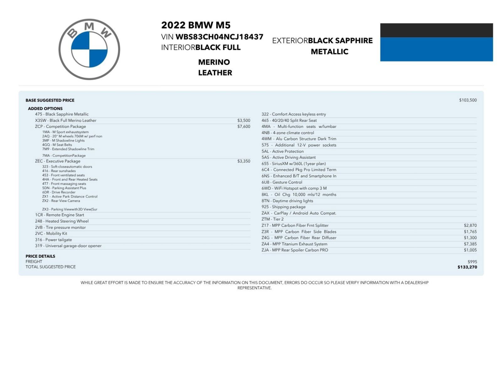 Used 2022 BMW M5 w/ Competition Package AWD/4WD image 32