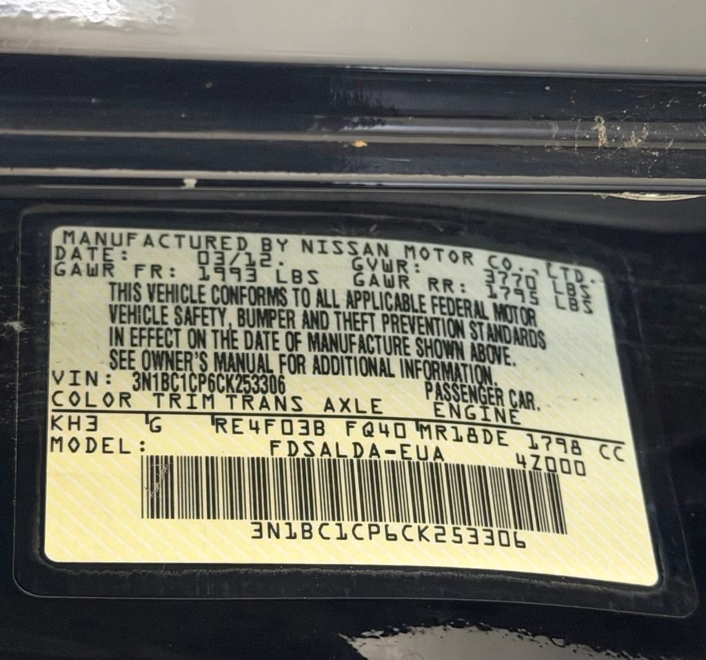 Used 2012 Nissan Versa 1.8 S w/ Plus Pkg FWD image 24