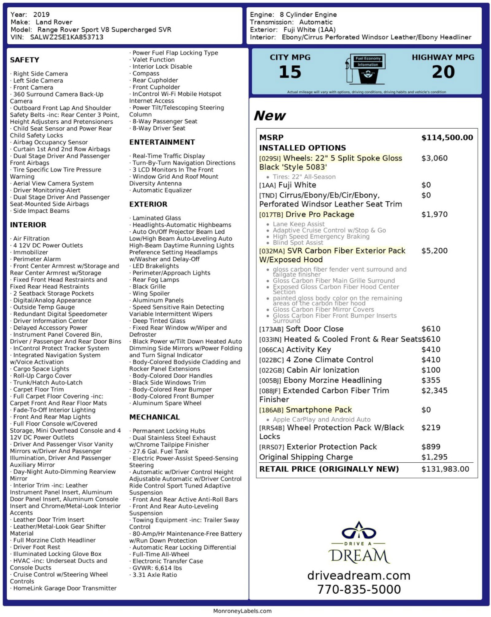 Used 2019 Land Rover Range Rover Sport SVR image 64