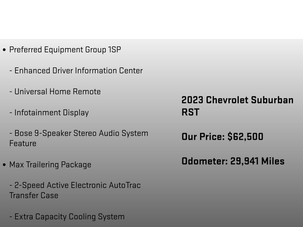 Used 2023 Chevrolet Suburban RST w/ Sport Performance Package AWD/4WD image 18