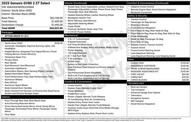 Used 2025 Genesis GV80 2.5T Select image 45