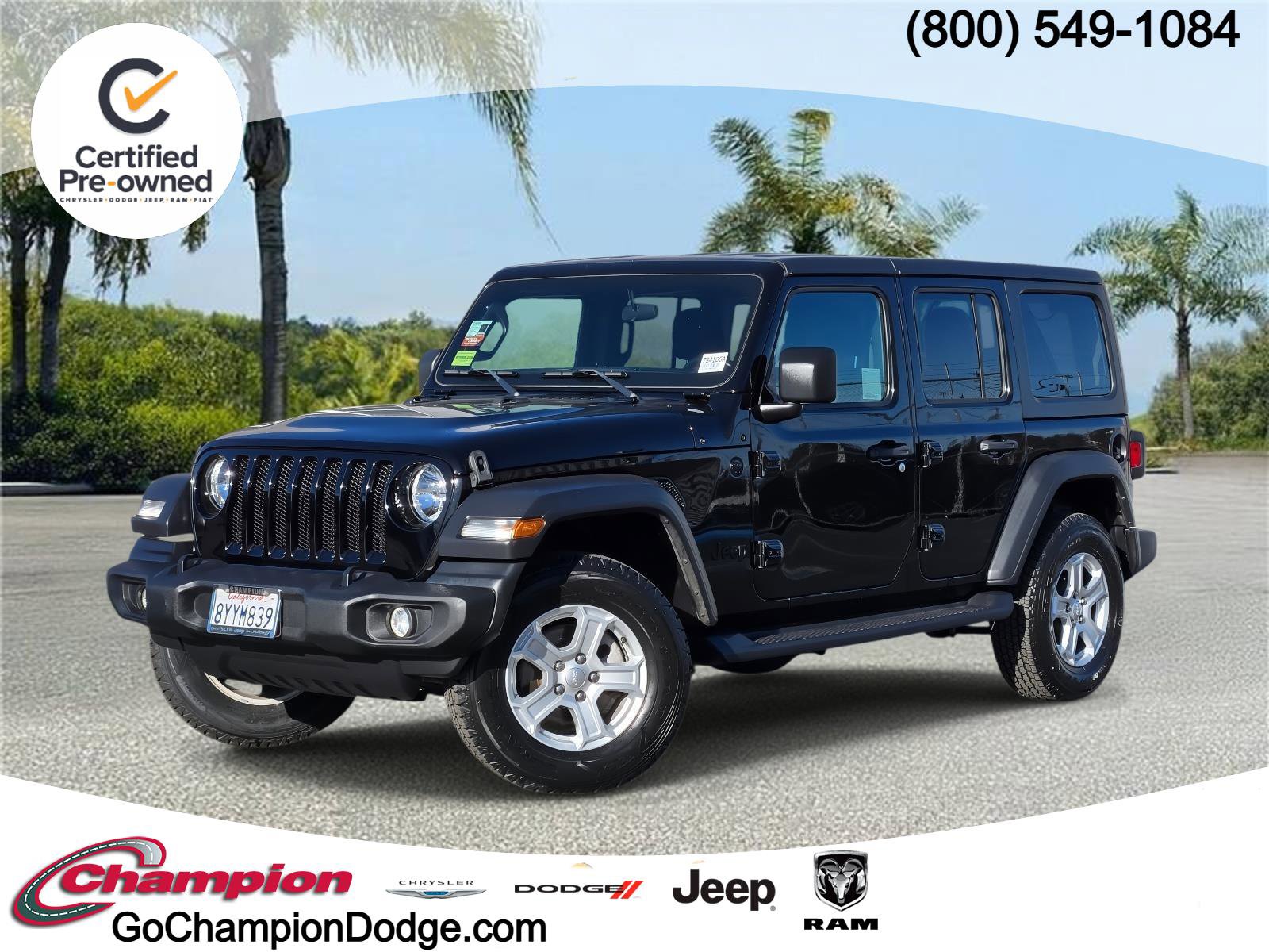 Certified 2021 Jeep Wrangler Unlimited Sport image 1