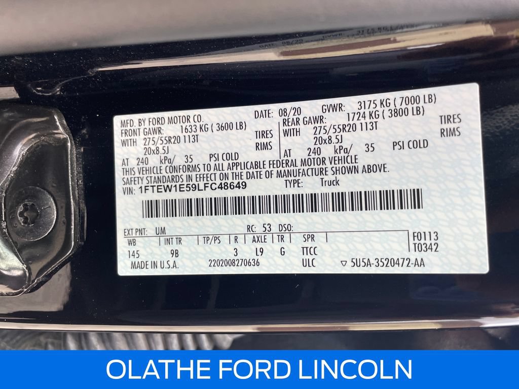 Certified 2020 Ford F150 Platinum w/ Equipment Group 701A Luxury AWD/4WD image 25